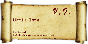 Uhrin Imre névjegykártya