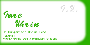 imre uhrin business card